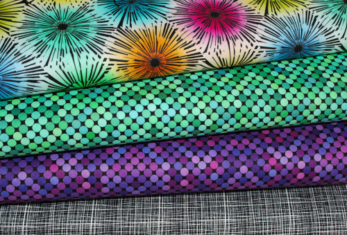 Preview: Designer- Baumwollstoff Dots purple (10 cm)